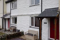 Paved garden at the front of the property