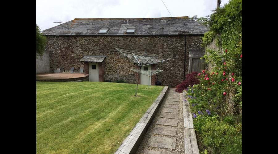 Lawned area of walled garden