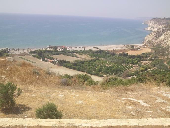 View from the Ruins to Kourion Beach.