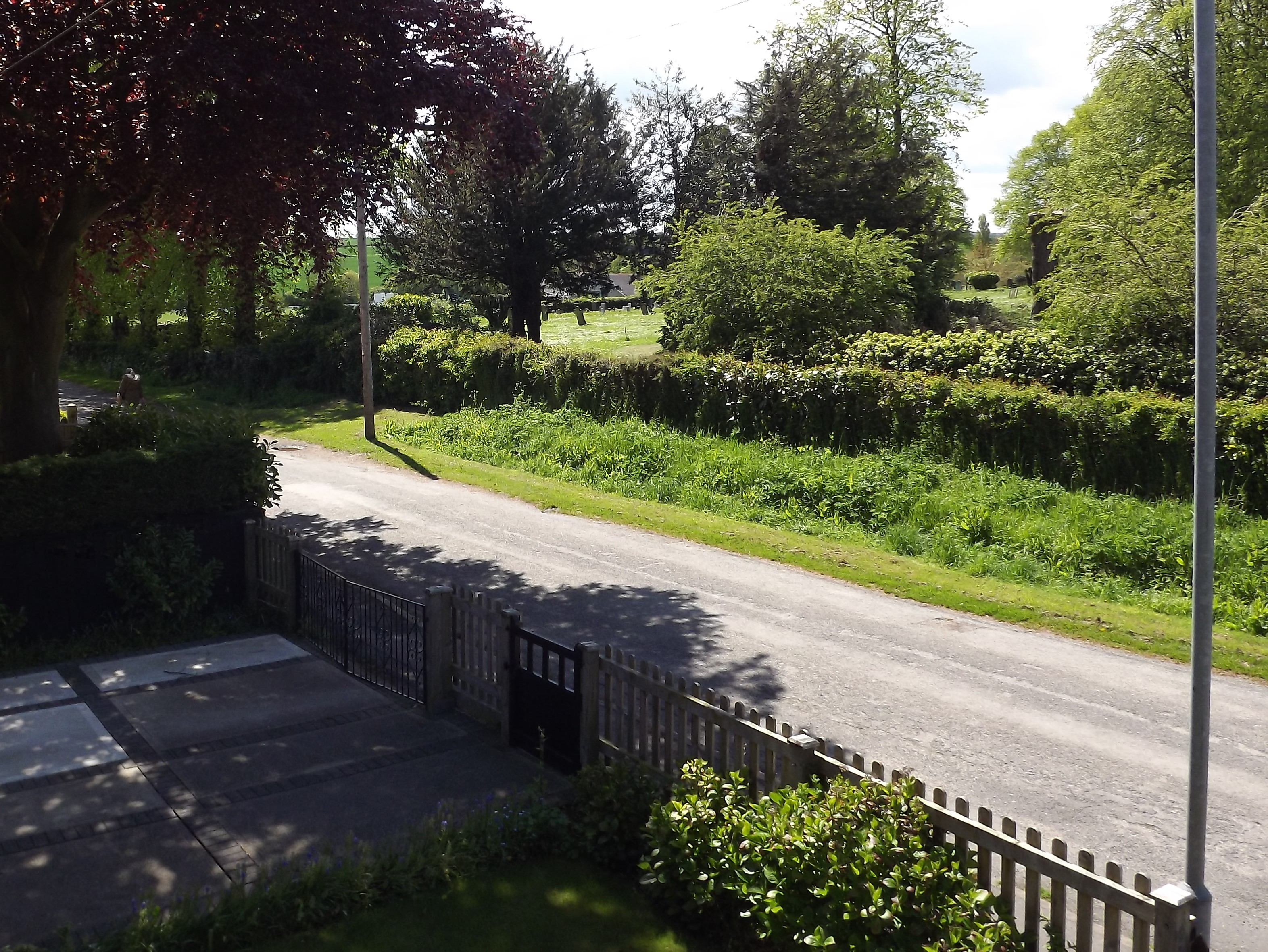 View from the front bedroom of Linden View, which overlooks the cemetery.