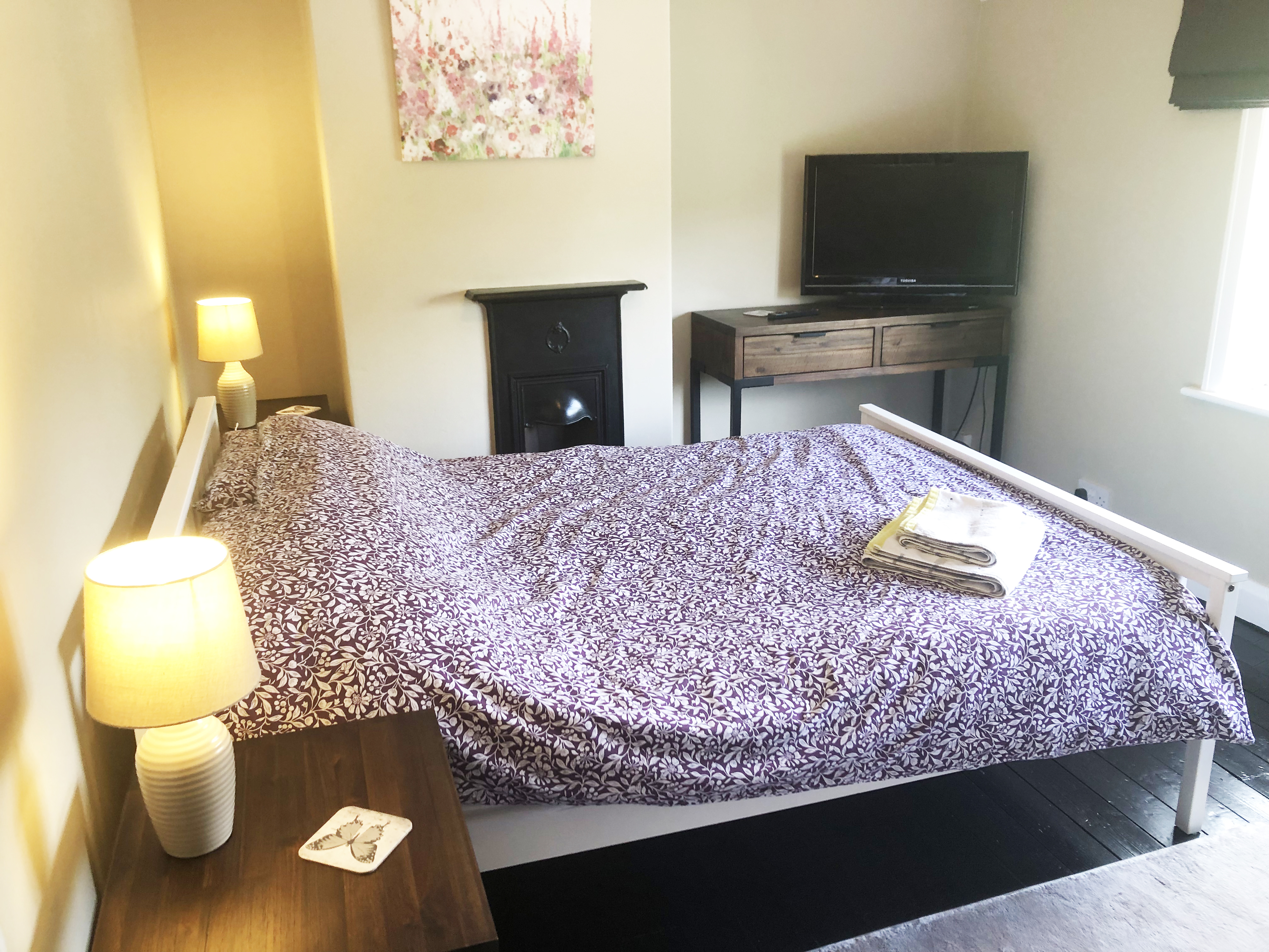 The main bedroom has peaceful views