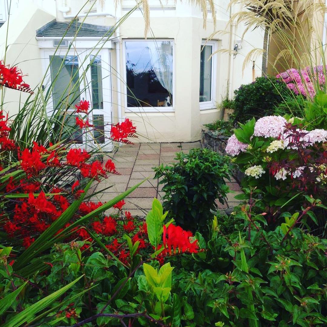 Private patio garden for guest use, Chapel Bay Lodge