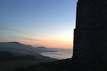 View of headlands along the west of the island, looking south towards the Calf of Man, from Corrin