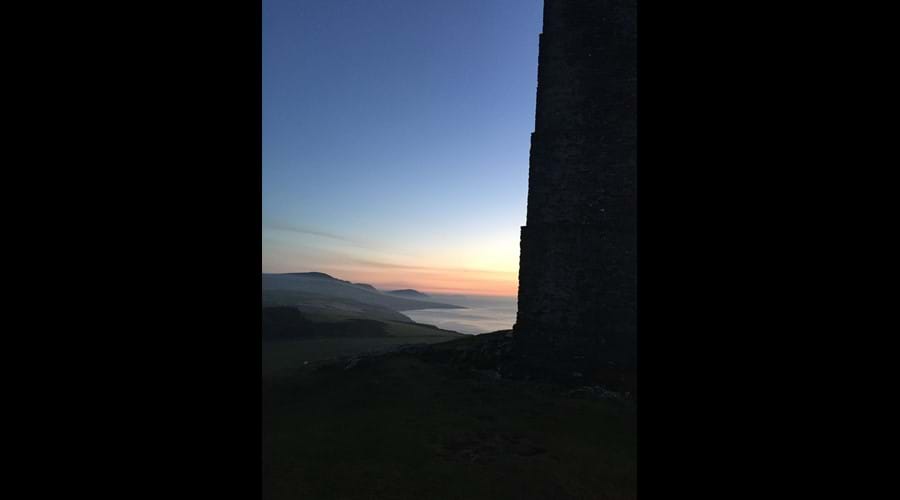 View of headlands along the west of the island, looking south towards the Calf of Man, from Corrin
