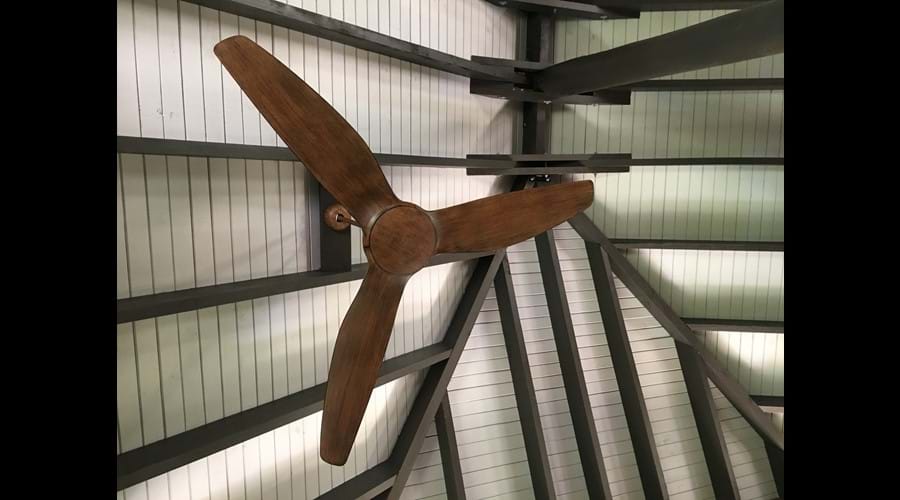 Wonderful high ceilings & state of the art remote control fans.