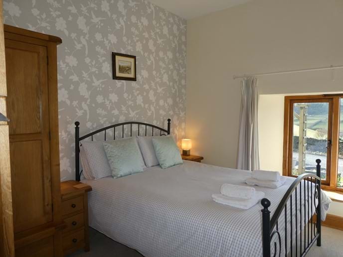 King size room with fantastic views over the cobbled courtyard to the countryside beyond