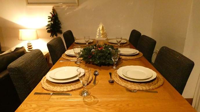 Large table can seat up to 12 people - perfect for Christmas Dinner