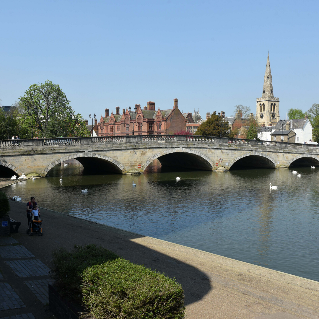 Bedford , 25 minutes away