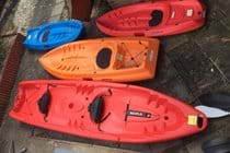 Free to use Kayaks, 2 x child, 1 x one adult + one child,1 x 2 adults +2 children 