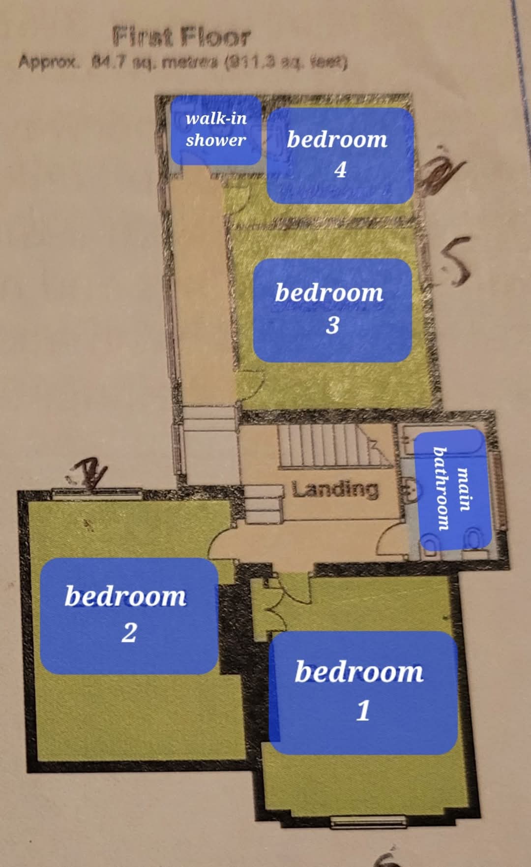 Upstairs floor plan