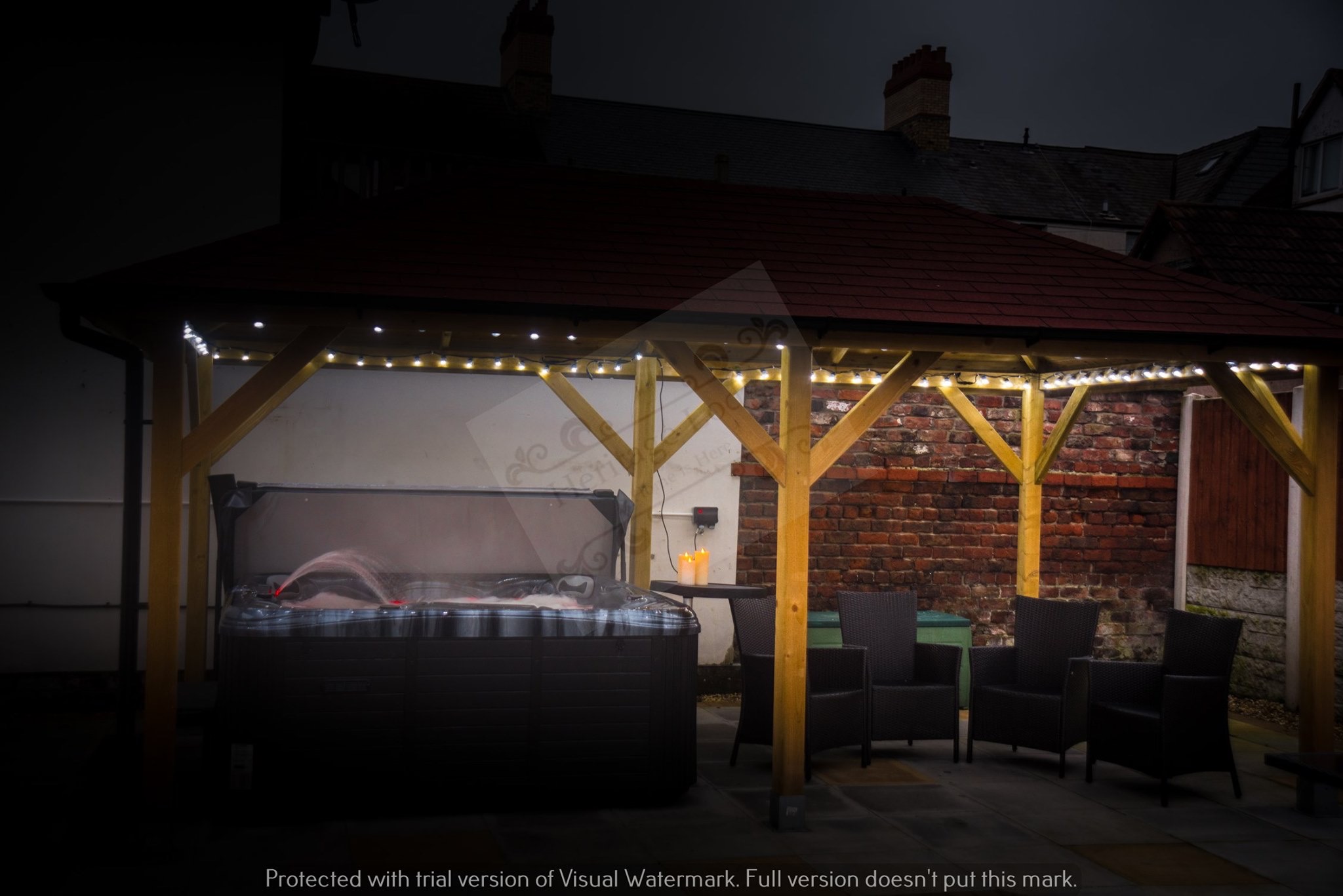 Hot tub in the evening