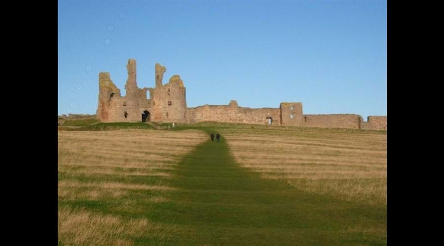 Dunstanburgh Castle, approaching from Craster