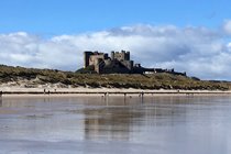 Bamburgh castle and beach