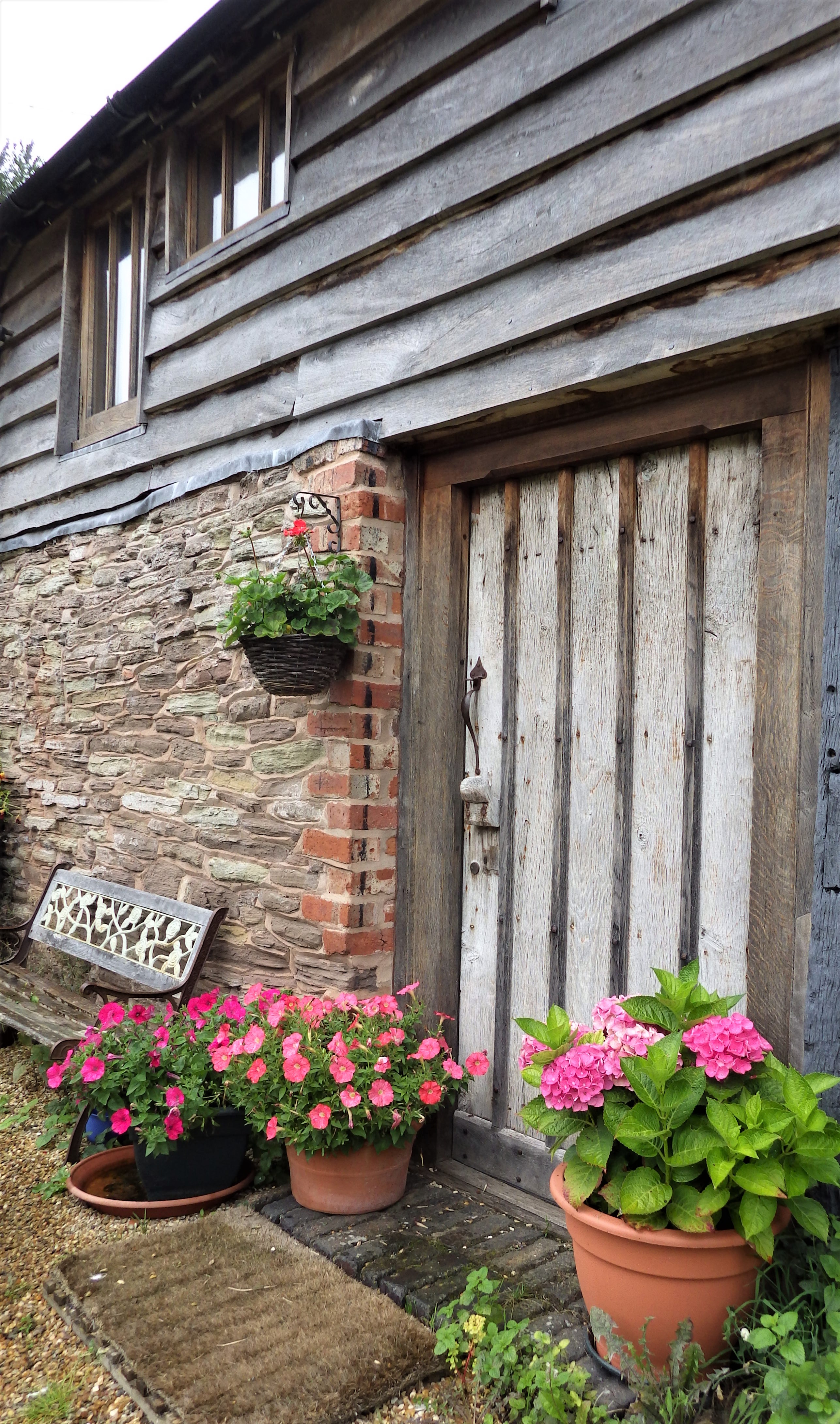 Front door at Quail House Cottage, Coldwell Farm