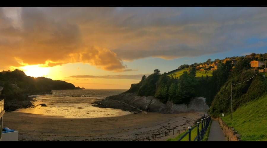 Sunset over Combe Martin Beach