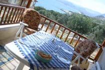 Ground floor terrace for breakfasts and dinners with a sea view!  It also has a built-in barbecue