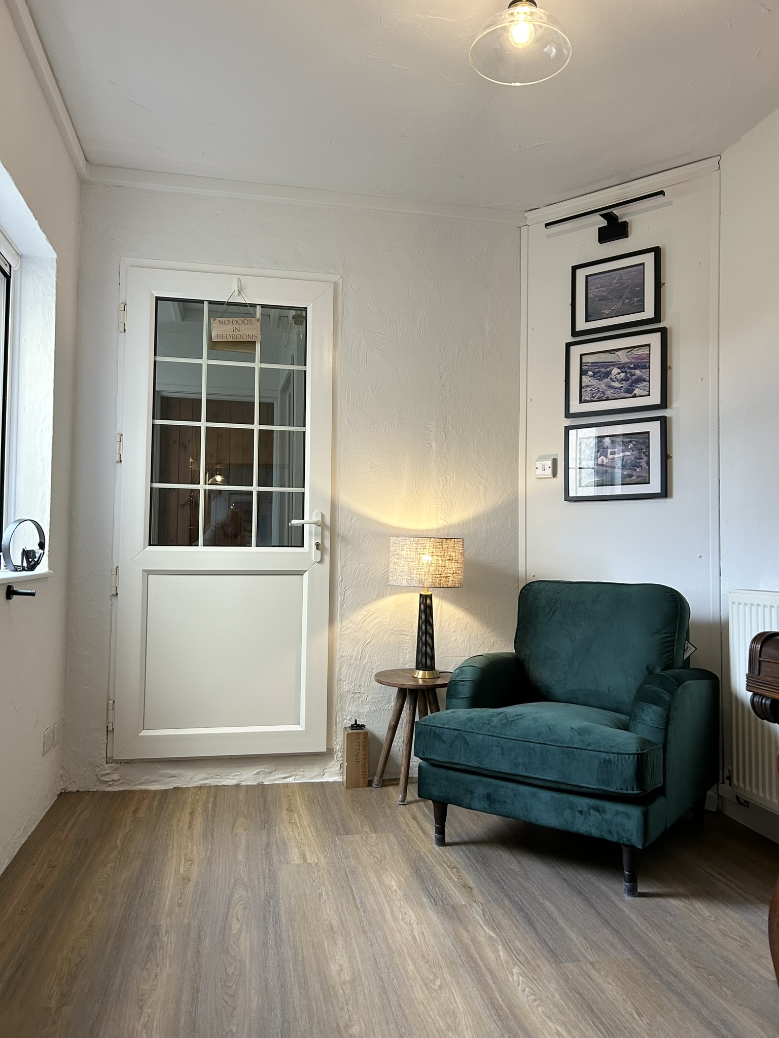 Door from snug to ground floor bedrooms and wet room (please note the step)