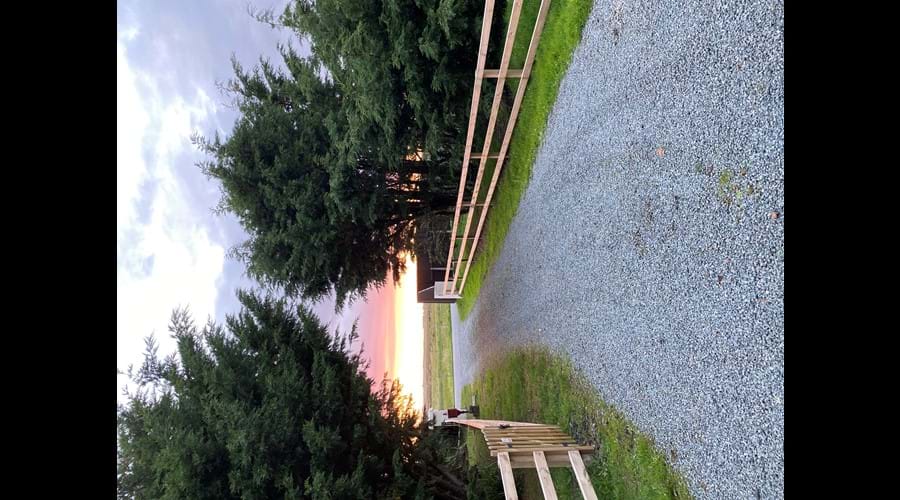 Driveway looking out to the road