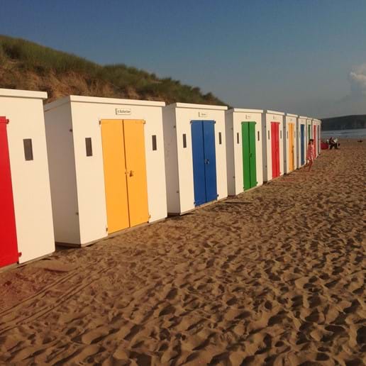 Evening by the beach huts
