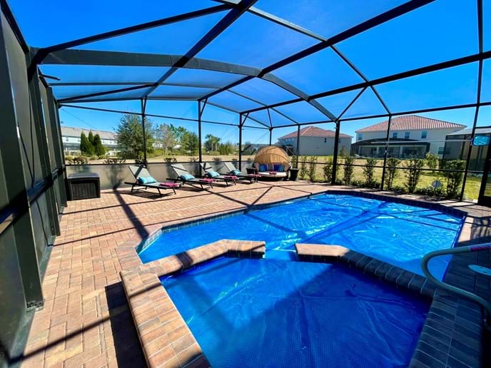Solar pool cover for the winter months to retain the pool heat Solar pool cover for the winter months to retain the pool heat