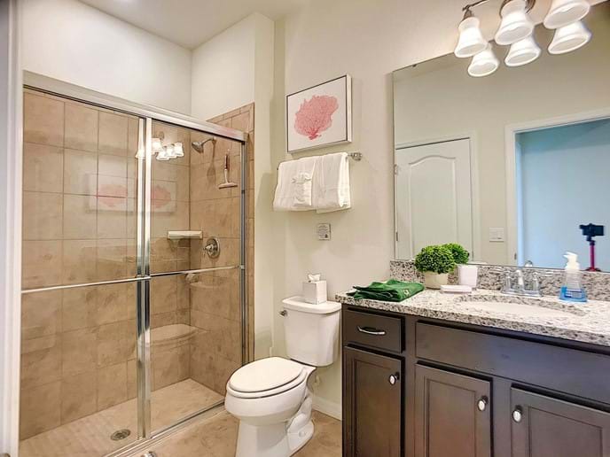 Lower Queen ensuite bathroom with zero entry shower Lower Queen ensuite bathroom with zero entry shower