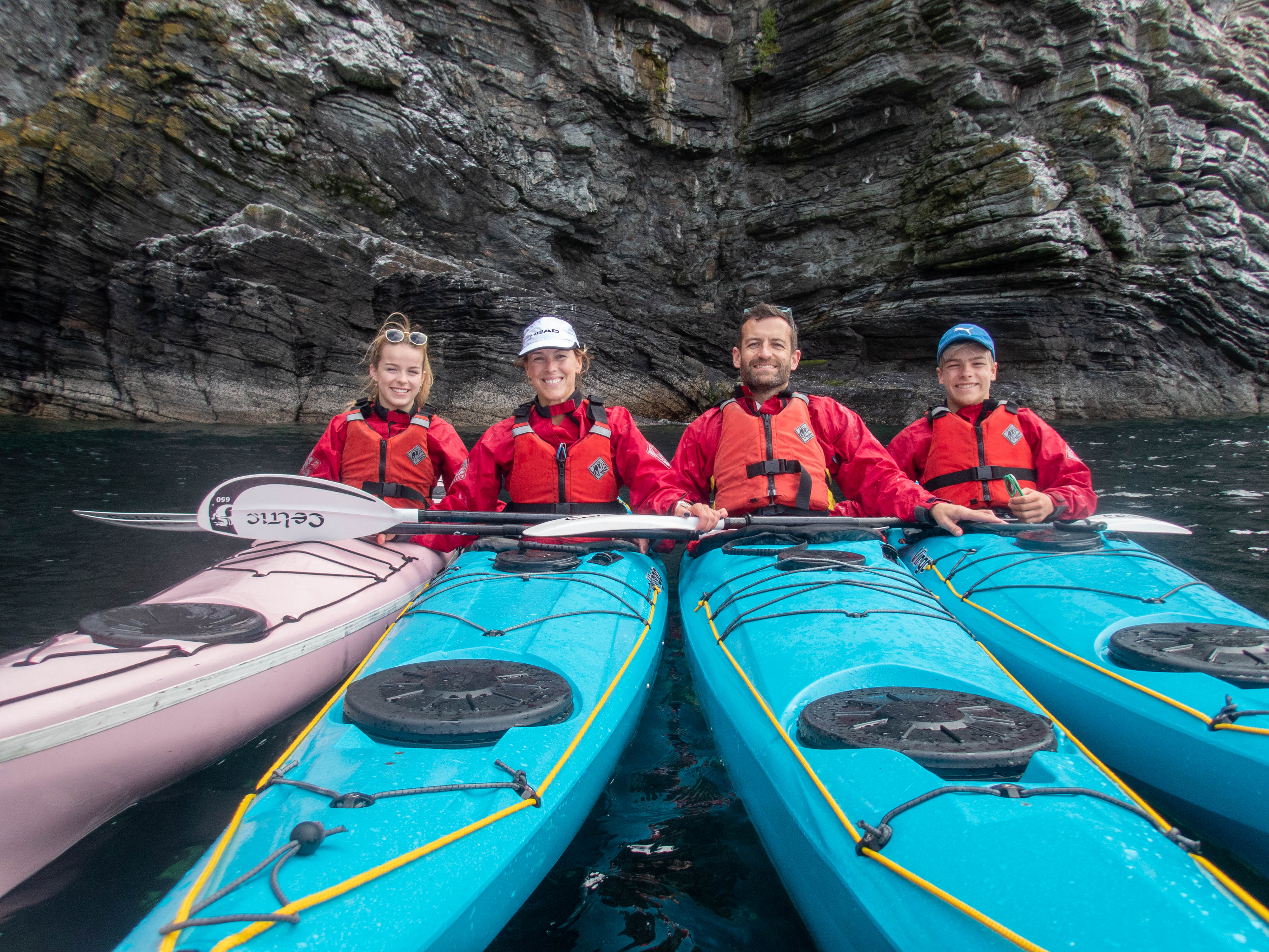 Family sea kayaking in the Isle of Man