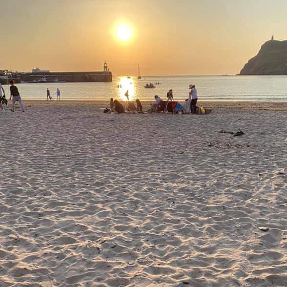 Sunset on Port Erin beach