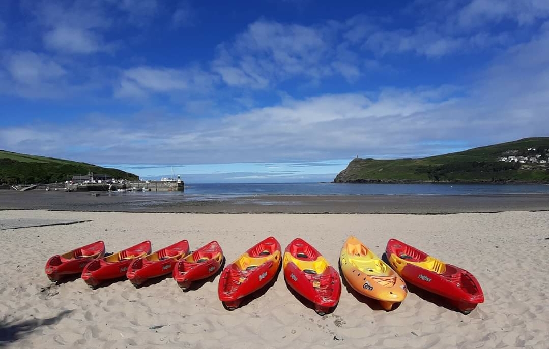 Kayaks on Port Erin beach