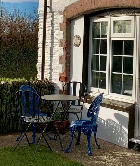 Patio area with private dining furniture