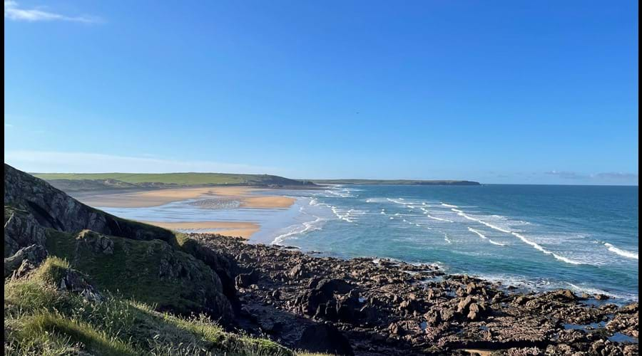 View of Freshwater West from coast path