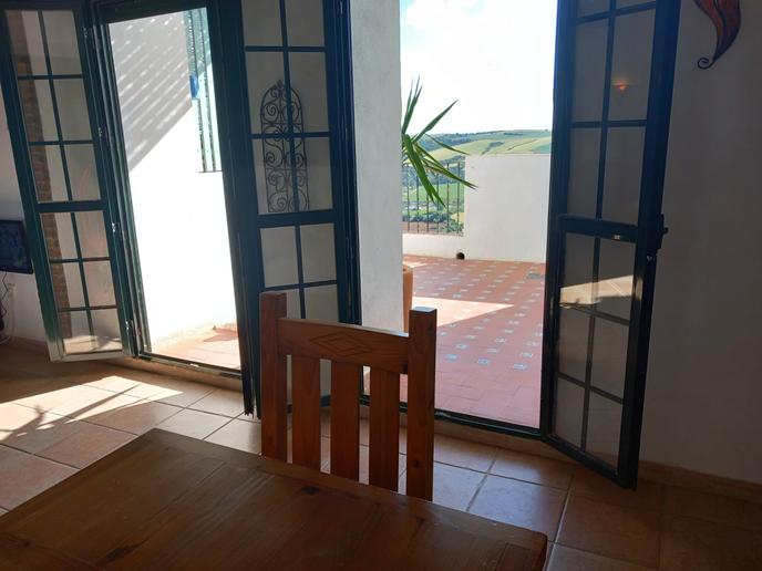 View From The Dining Area To The Terrace at Casa Vista Castillo in Arcos de la Frontera Photo