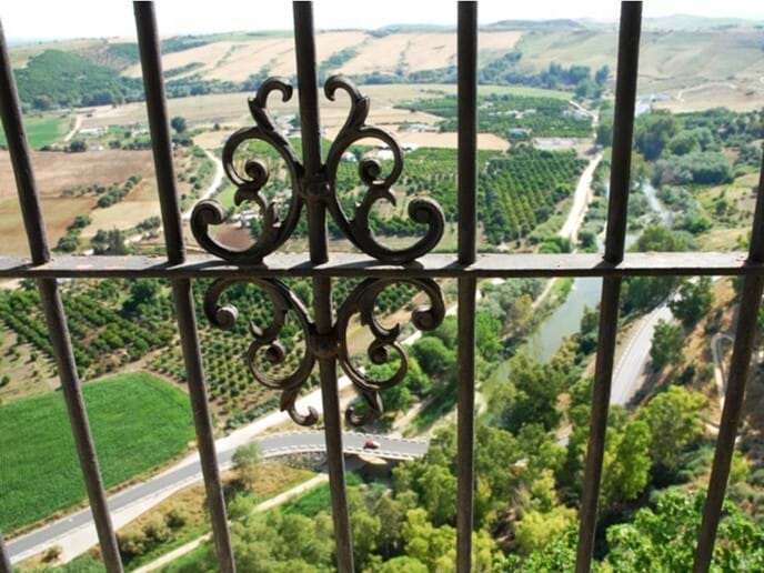 Best view of orange groves from twin bedroom at holiday rental Casa Vista Castillo Photo