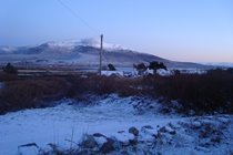 View from the cottage front door in winter/snow