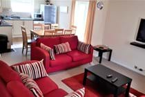 Lodge 34 Open plan Lounge, Dining, Kitchen at Atlantic Reach Resort. www.newquay-selfcatering.com