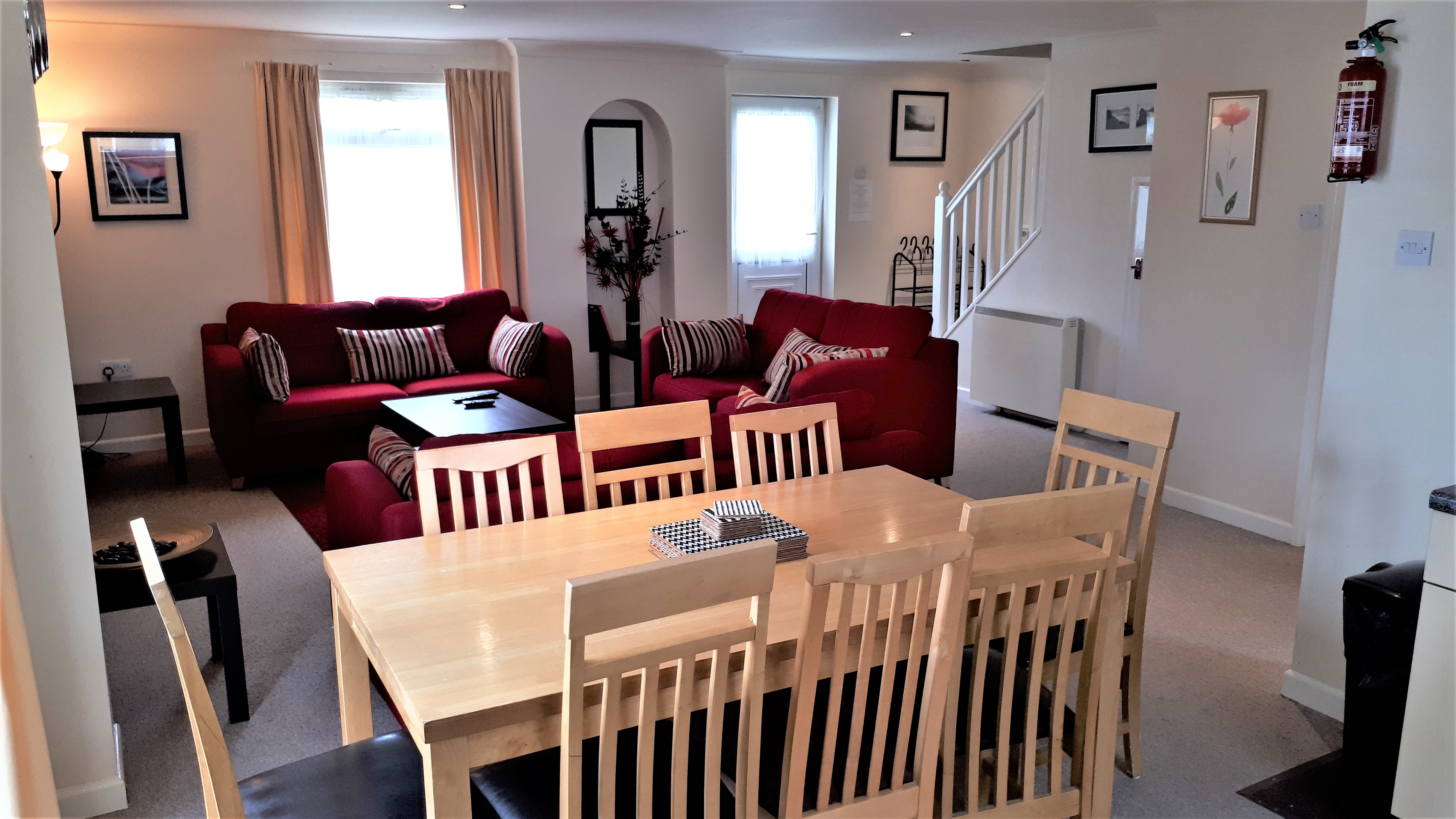 Lodge 34 Open plan Lounge, Dining, Kitchen at Atlantic Reach Resort. www.newquay-selfcatering.com