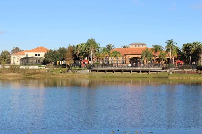 Villa and Clubhouse from across lake