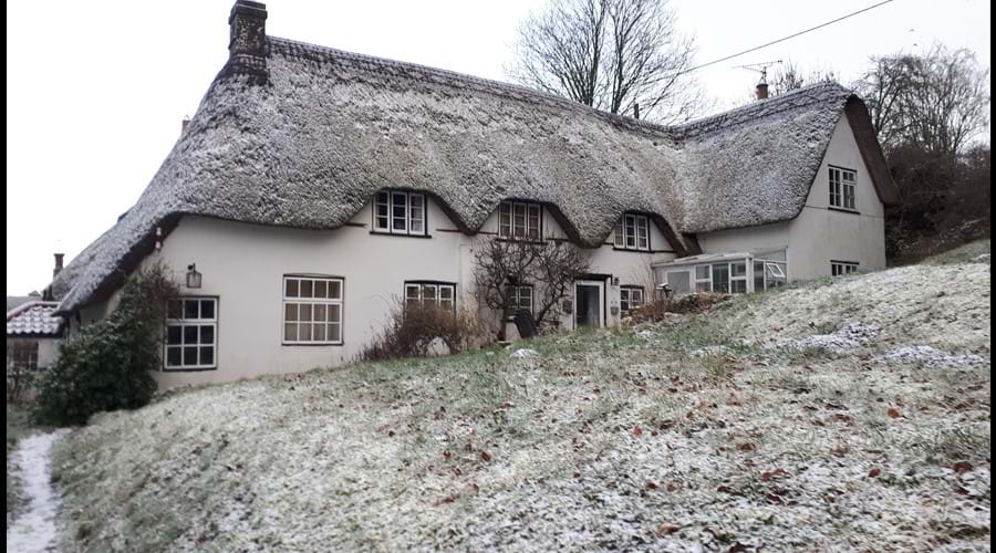 Merlewood Cottage in the snow