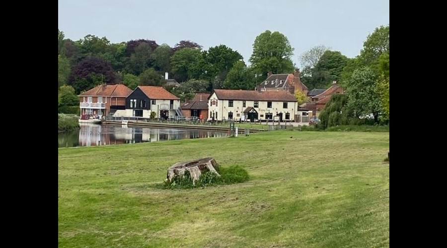 Coltishall Common with view of Rising Sun Pub