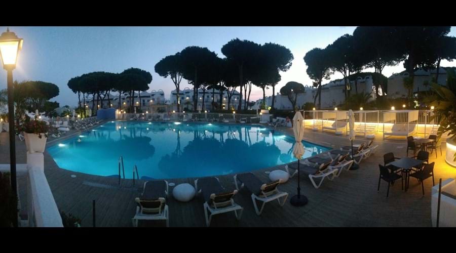Warm evenings sitting by the pool bar