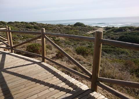 Cabopino boardwalk over the sand dunes