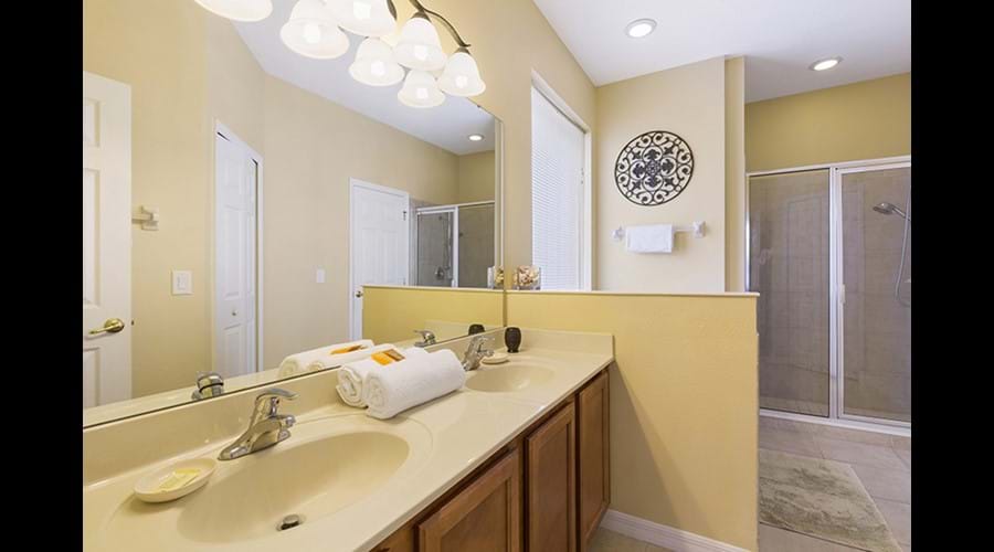 Ground Floor King Master  En-suite; walk-in shower, garden tub, walk-in closet