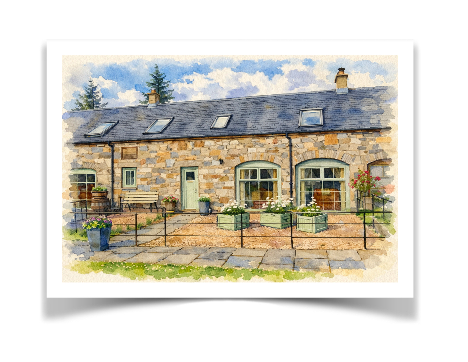 Watercolour steading
