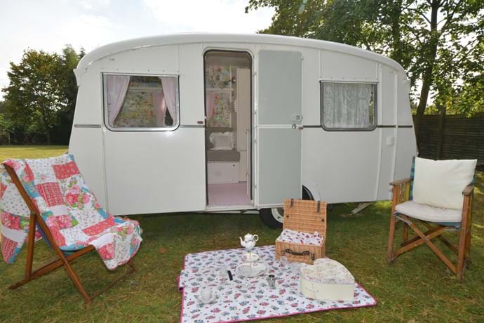 Eliza Rose vintage caravan at Happy Days Holiday Retreat