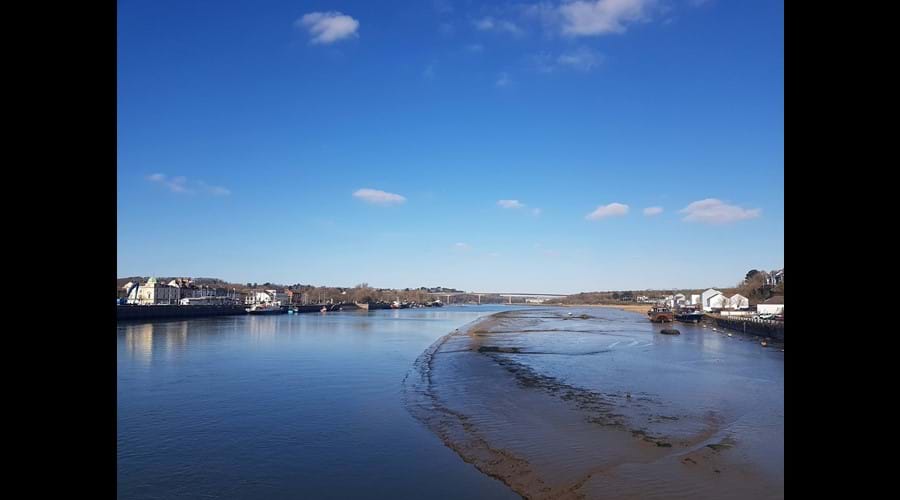 View of the river Torridge from Bideford Long Bridge