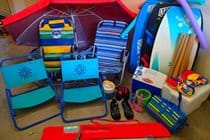 Fully equipped for your family day at the beach...