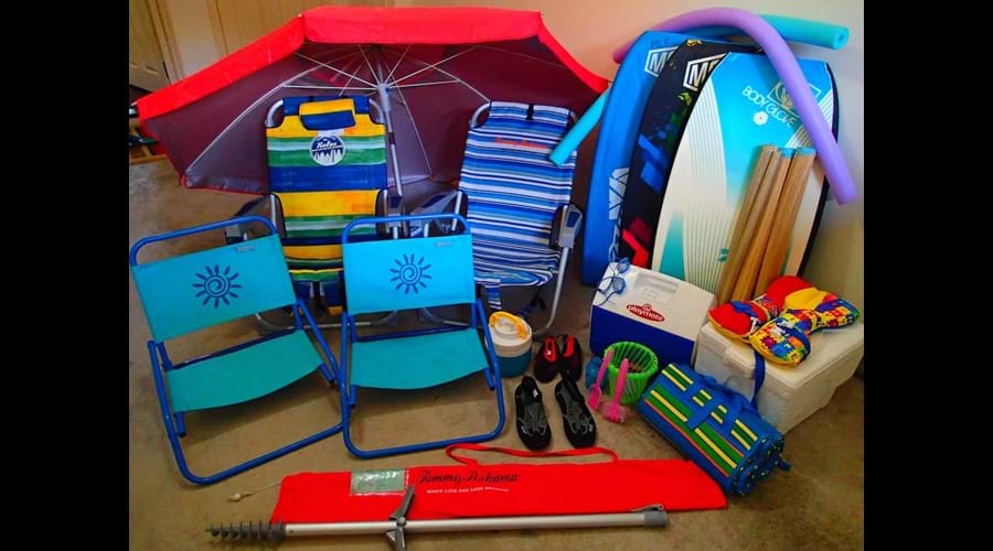 Fully equipped for your family day at the beach...