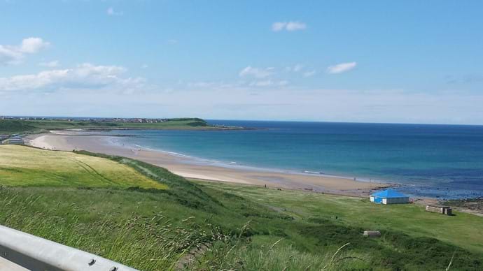 View of Banff Links Beach from the road