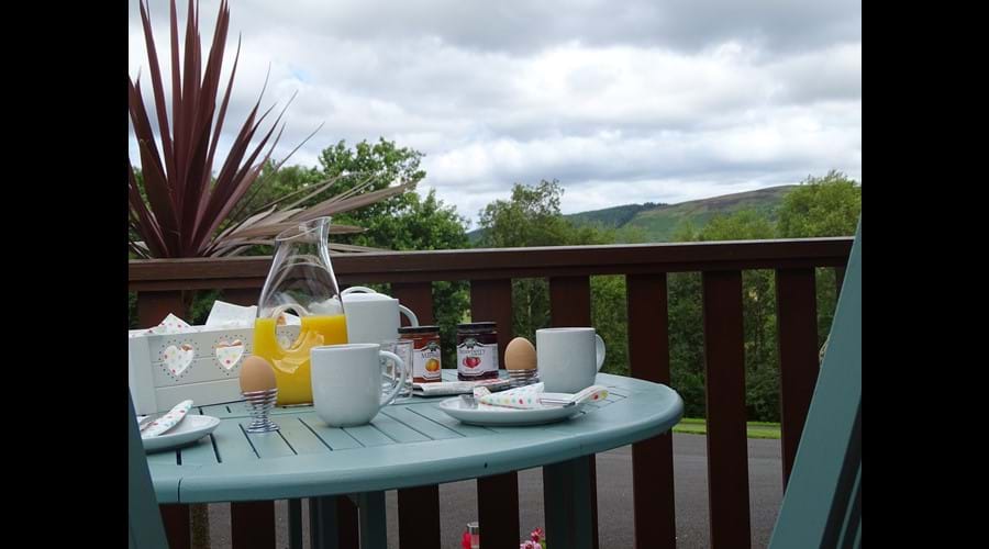 Breakfast on the front deck