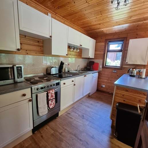 Fully equipped kitchen with everything you need for a self catered stay.