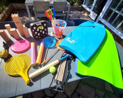 Beach toys and body boards available for guest use